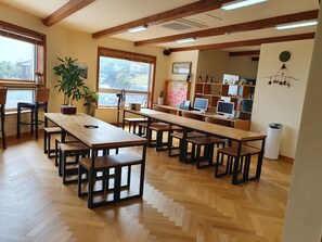 TV, pay movies, heated floors, computer monitors