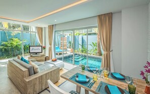 Duplex One Bedroom Pool Villa | Living area - Villa Sonata Phuket (Chalong)