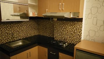 公寓, 2 间卧室 | 私人厨房 | 冰箱、炉灶、电热水壶、厨具/餐具