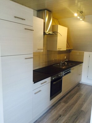 Apartment, 2 Bedrooms | Private kitchen | Full-size fridge, oven, stovetop, dishwasher