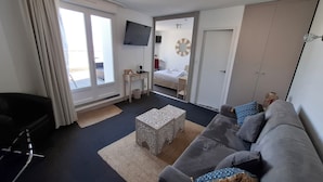 Suite, terrasse, sjøutsikt | Romfasilitet