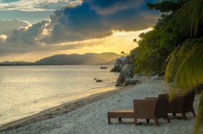 On the beach, scuba diving, snorkelling, kayaking