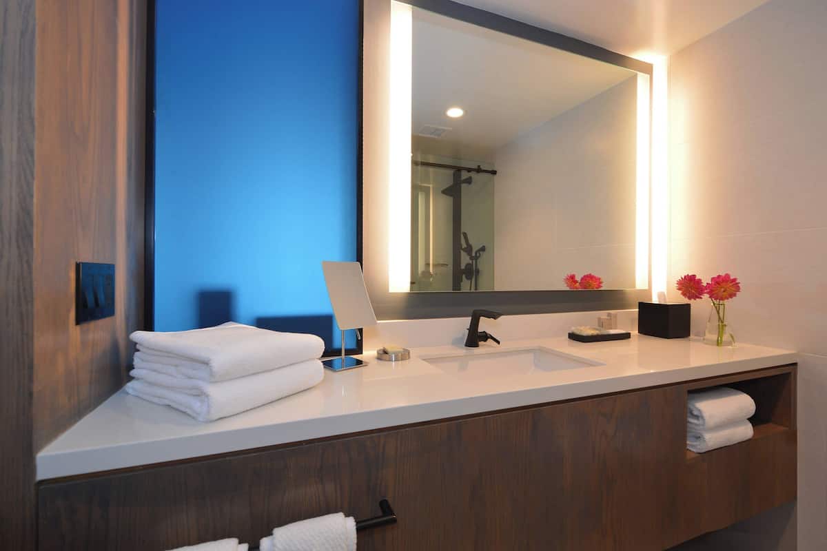 free toiletries, hair dryer, towels