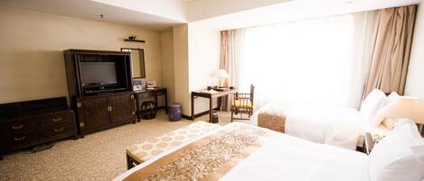 Deluxe-værelse med 2 enkeltsenge | Stue | LCD-tv