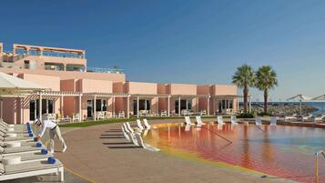2 outdoor pools, open 8:00 AM to 8:00 PM, cabanas (surcharge)