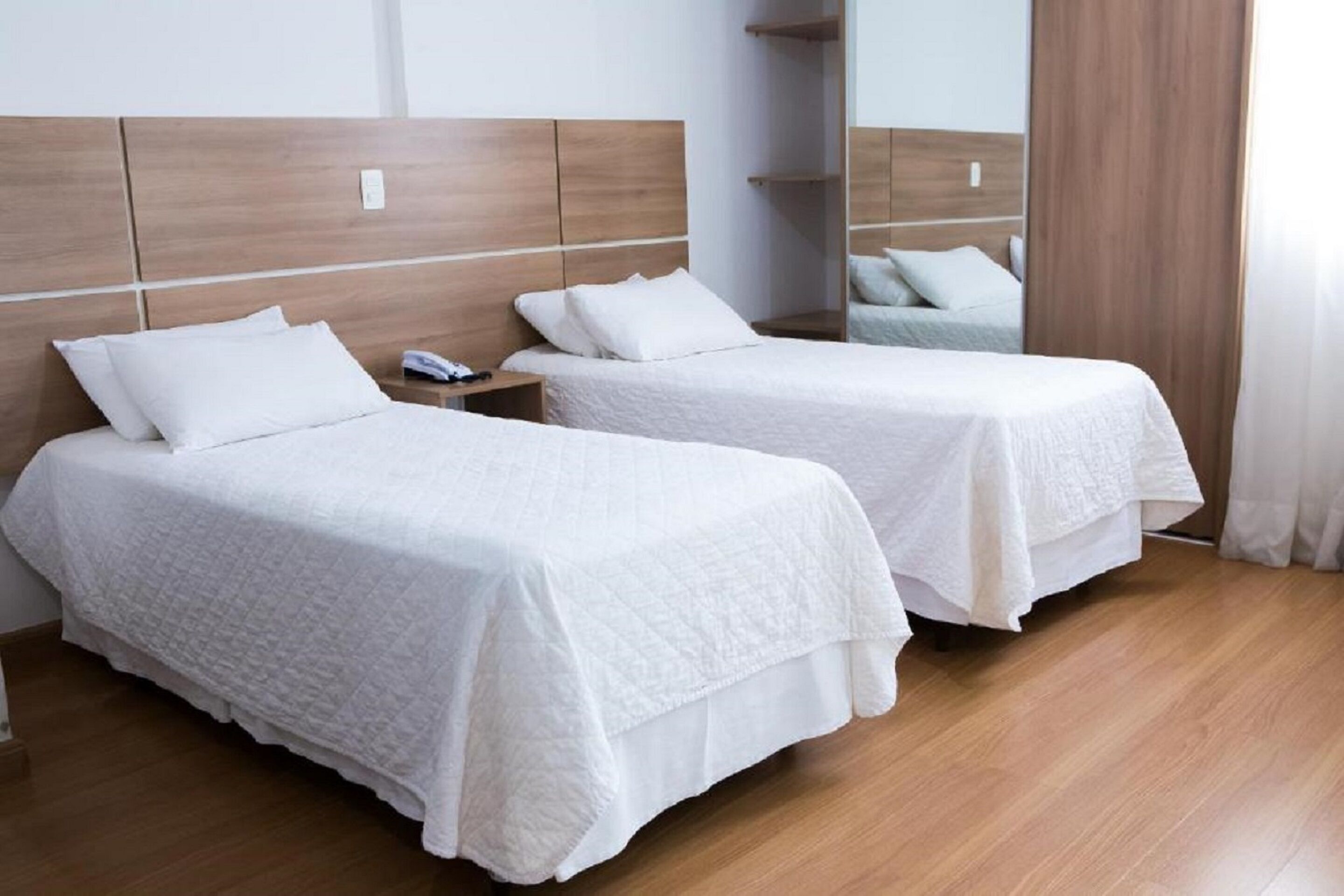 Laptop workspace, blackout curtains, soundproofing, free WiFi