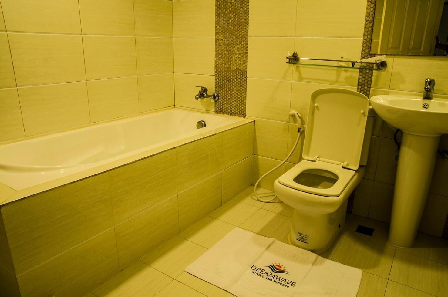 free toiletries, hair dryer, bidet, towels