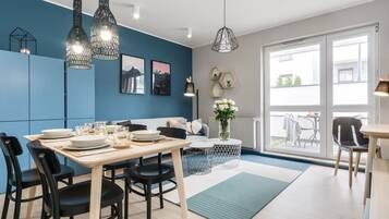 Deluxe-Apartment (Blue) | 1 Schlafzimmer, Schreibtisch, Bügeleisen/Bügelbrett, Babybetten