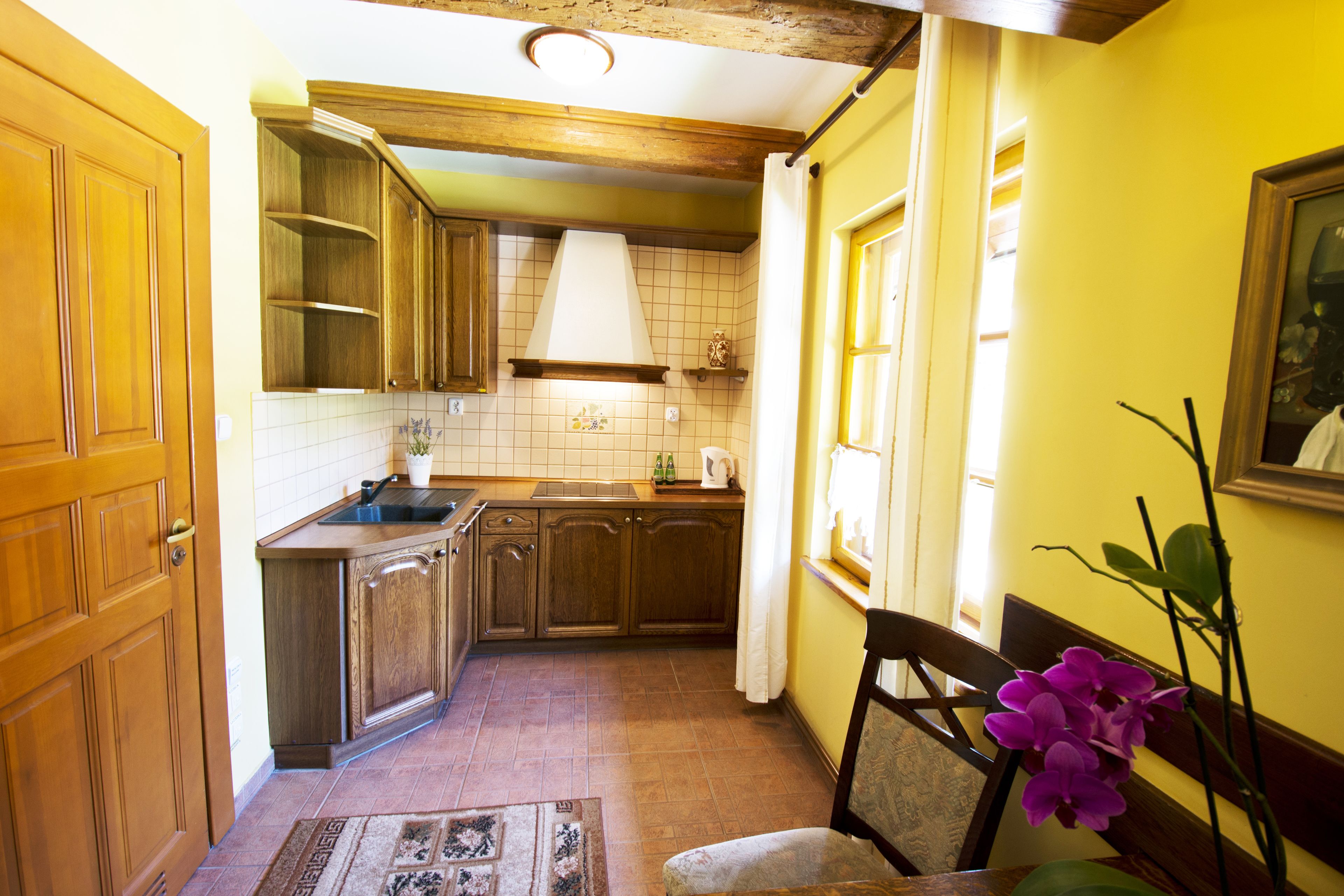 luxury room | private kitchenette | mini-fridge, coffee/tea maker, electric kettle, high chair