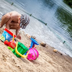 On the beach, kayaking, fishing