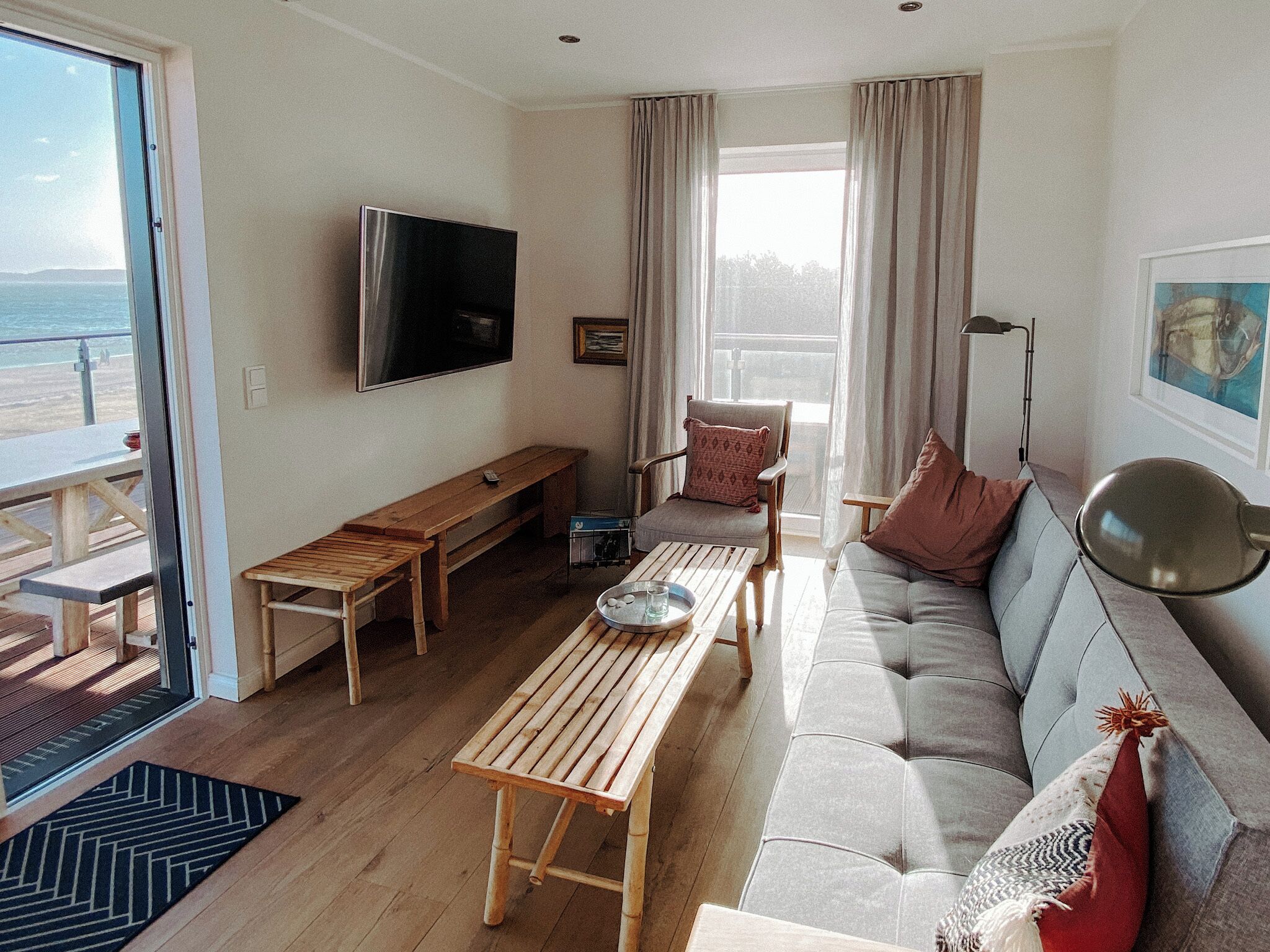 superior penthouse, sauna, sea view | living area | flat-screen tv