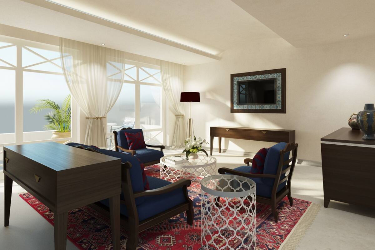 Suite – standard, 1 kingsize-seng | Oppholdsrom | Flatskjerm-TV