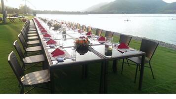 Outdoor banquet area