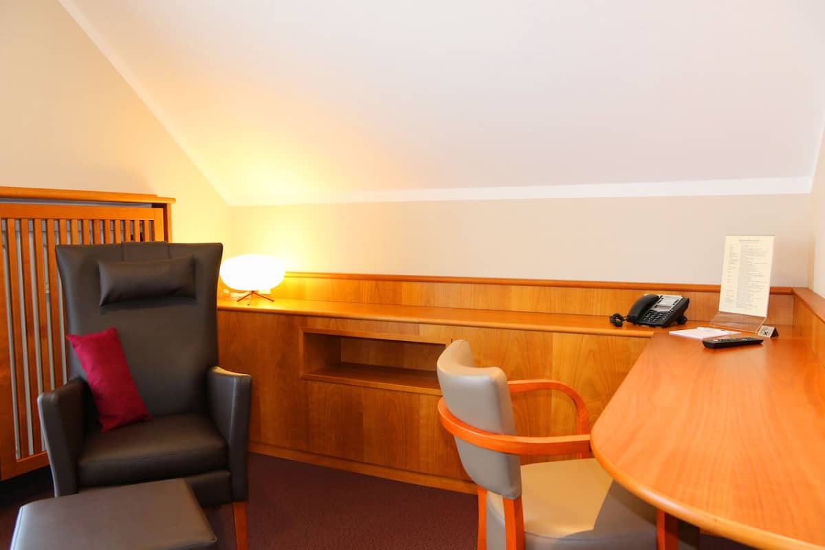 In-room safe, desk, laptop workspace, iron/ironing board