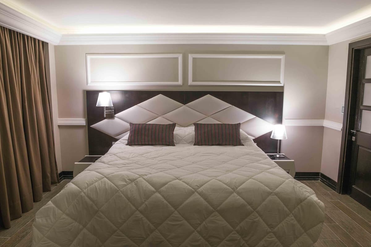 Luxe beddengoed, donzen dekbedden, een minibar, een kluis op de kamer