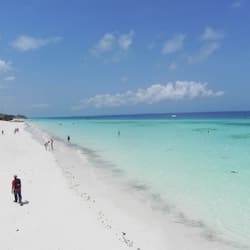 On the beach, white sand, scuba diving