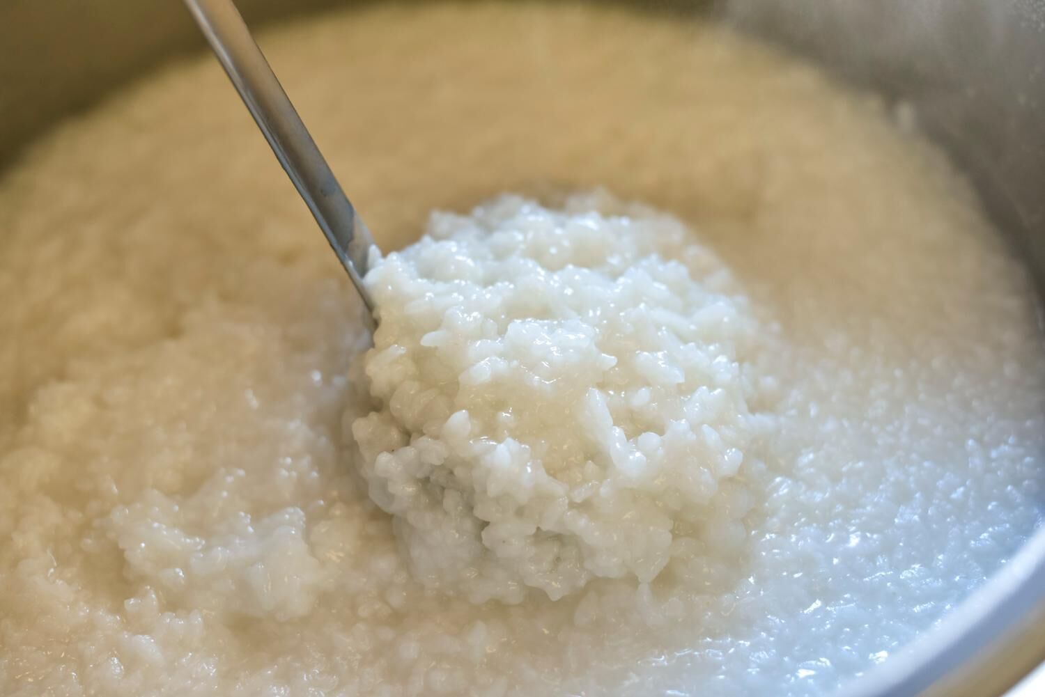 A close-up of a bowl of white rice.