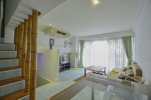 1 Bedroom Apartment, Pool Access | Living area | 32-inch TV with cable channels - Hin Num Sai Suay Residence By Puppap (Hua Hin)