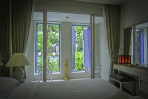 2 Bedrooms Apartment, Pool Access | Egyedi dekoráció, egyedi berendezés, íróasztal és sötétítőfüggöny