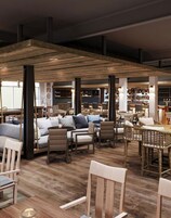 2 bares y bar junto a la piscina