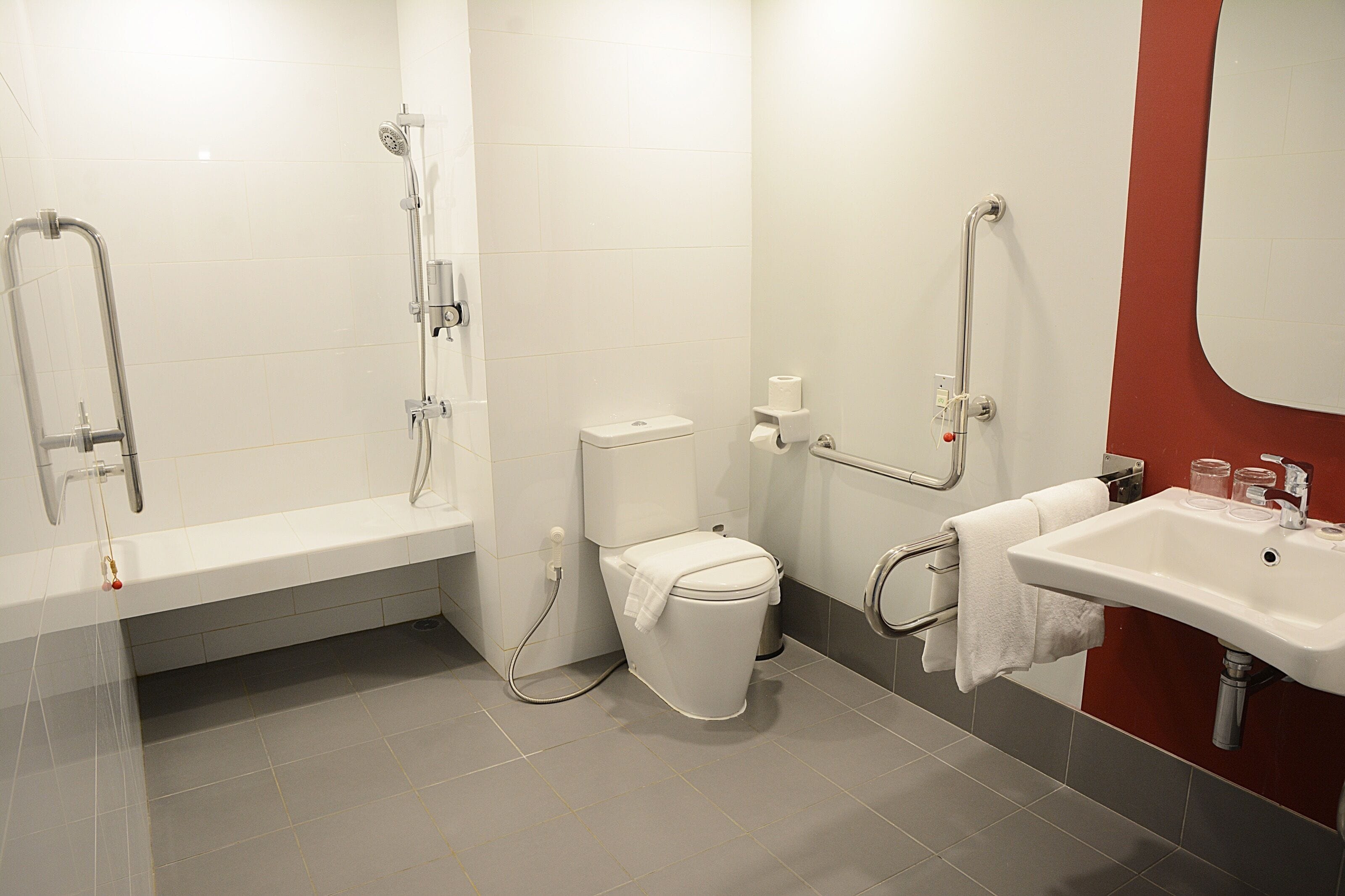 shower, eco-friendly toiletries, hair dryer, bidet