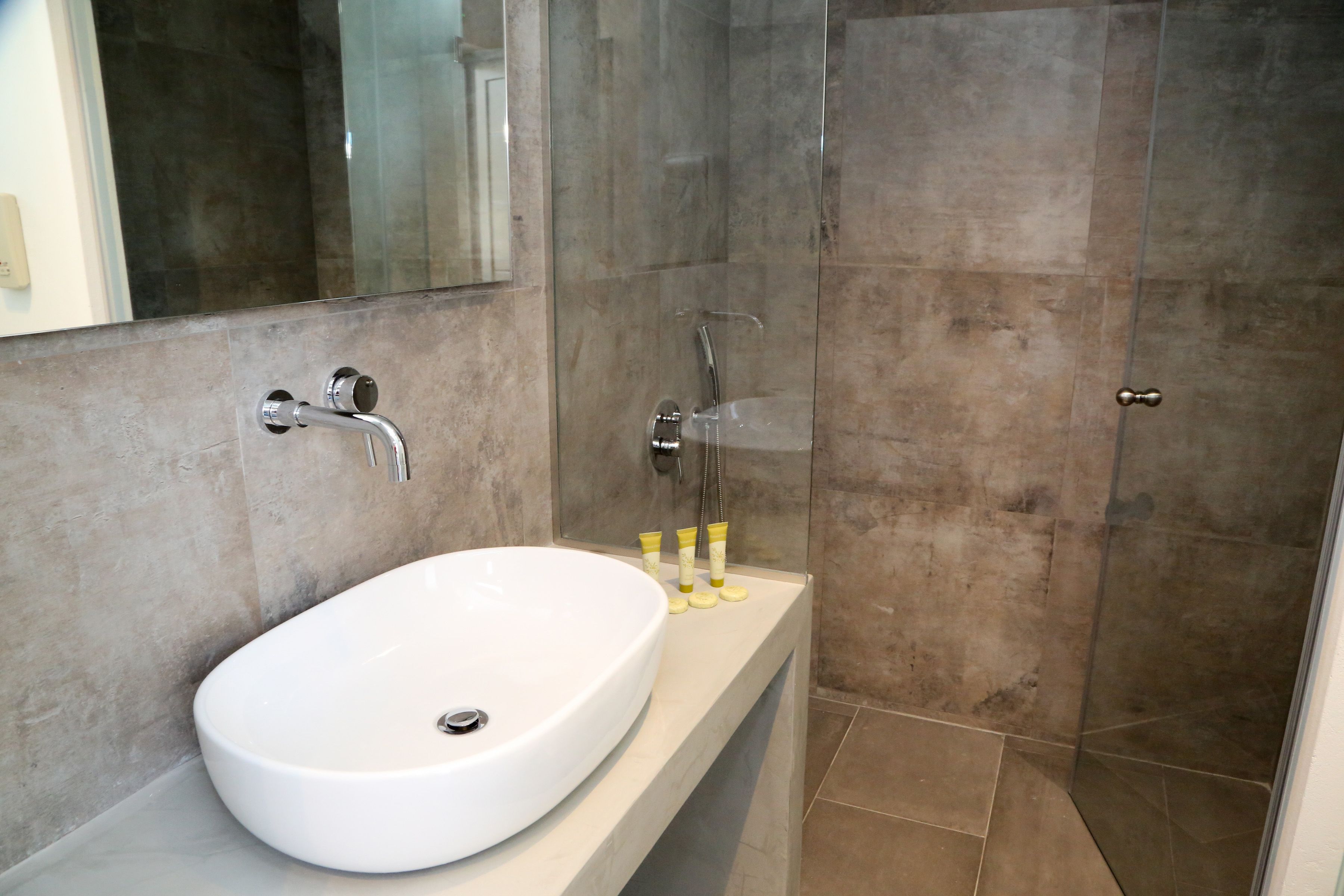 double room | bathroom | shower, designer toiletries, hair dryer, slippers