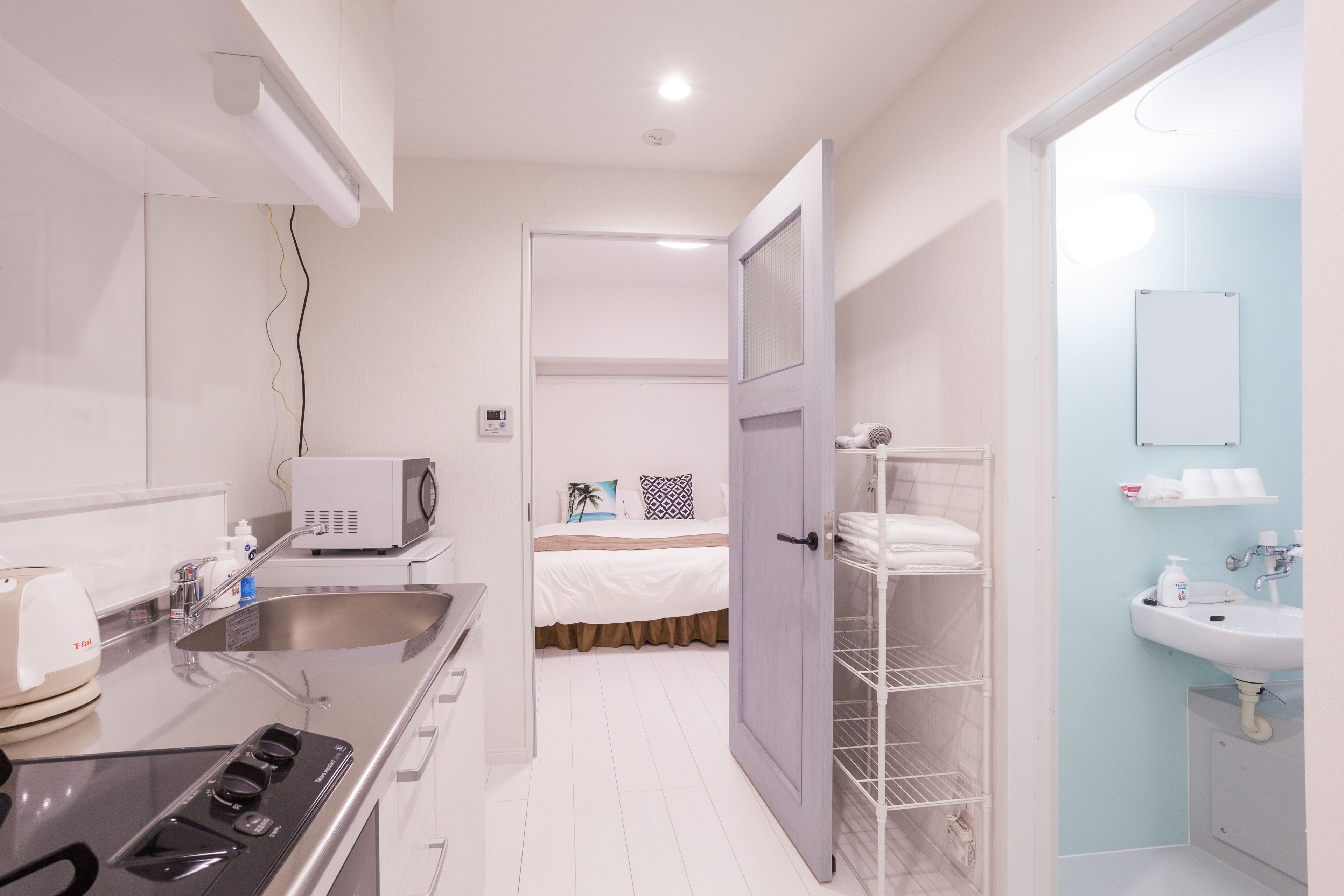 アネックス　ラージツインルーム | 専用キッチン | 大型冷蔵庫、電子レンジ、電気ポット、製氷機