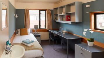 Desk, free WiFi, bed sheets
