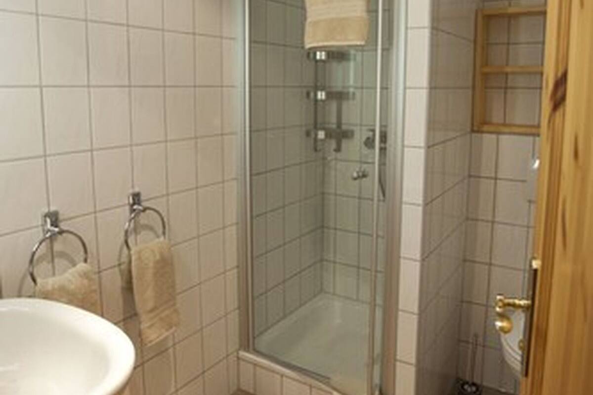suite, 1 king bed with sofa bed | bathroom | shower, free toiletries, hair dryer, towels