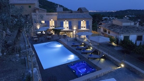 A resort with a swimming pool, outdoor seating, and a hot tub. - Es Corte Vell - Inland Bunyola - Adults Only (Bunyola)