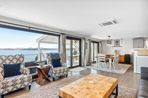 38 West Lake House (Entire House) | Living area | 55-inch flat-screen TV with digital channels, TV - Lakeshore Vermont (Colchester)