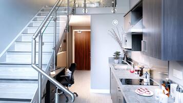 Desk, blackout drapes, iron/ironing board, free WiFi