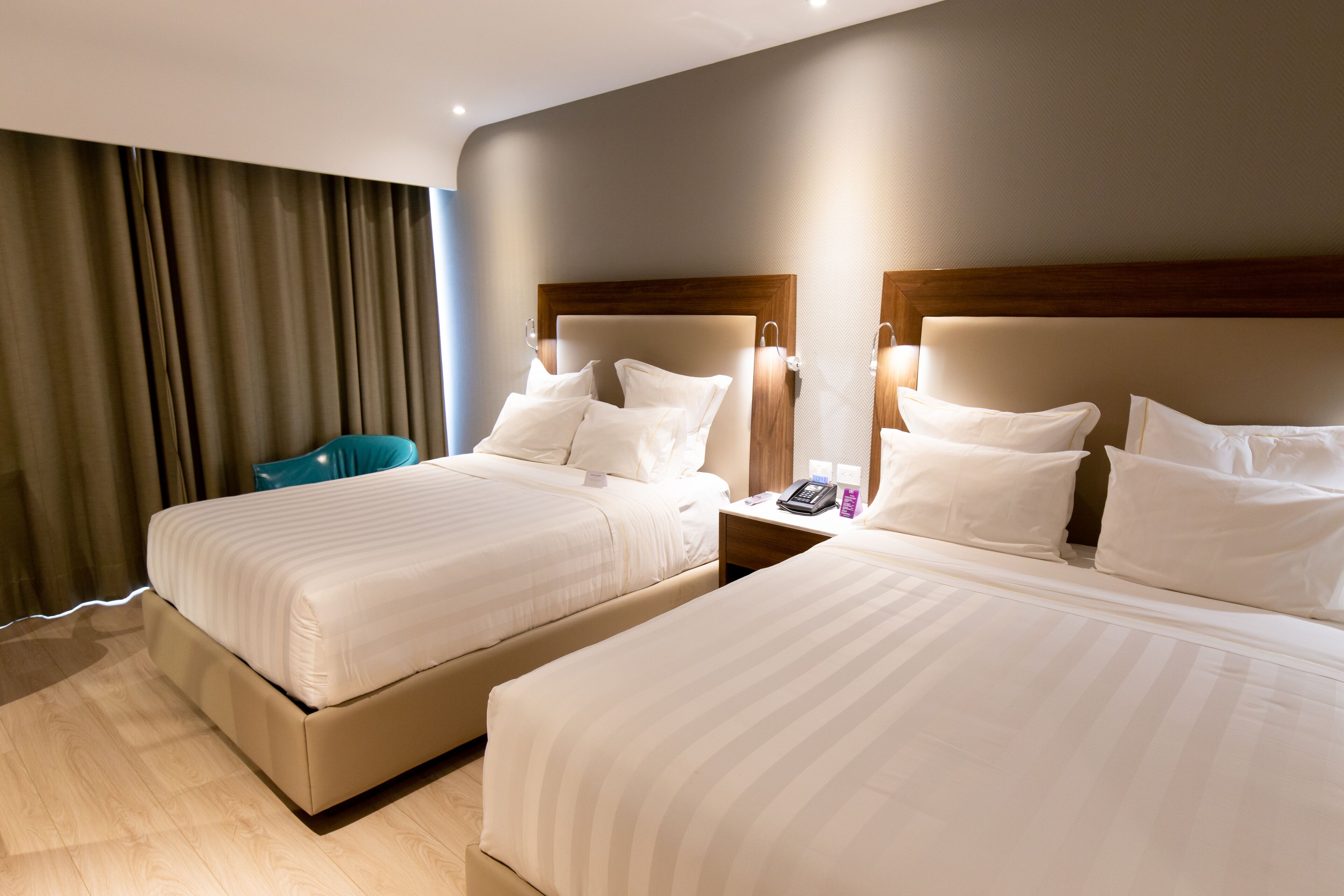 executive room, 2 queen beds | 1 bedroom, in-room safe, desk, laptop workspace