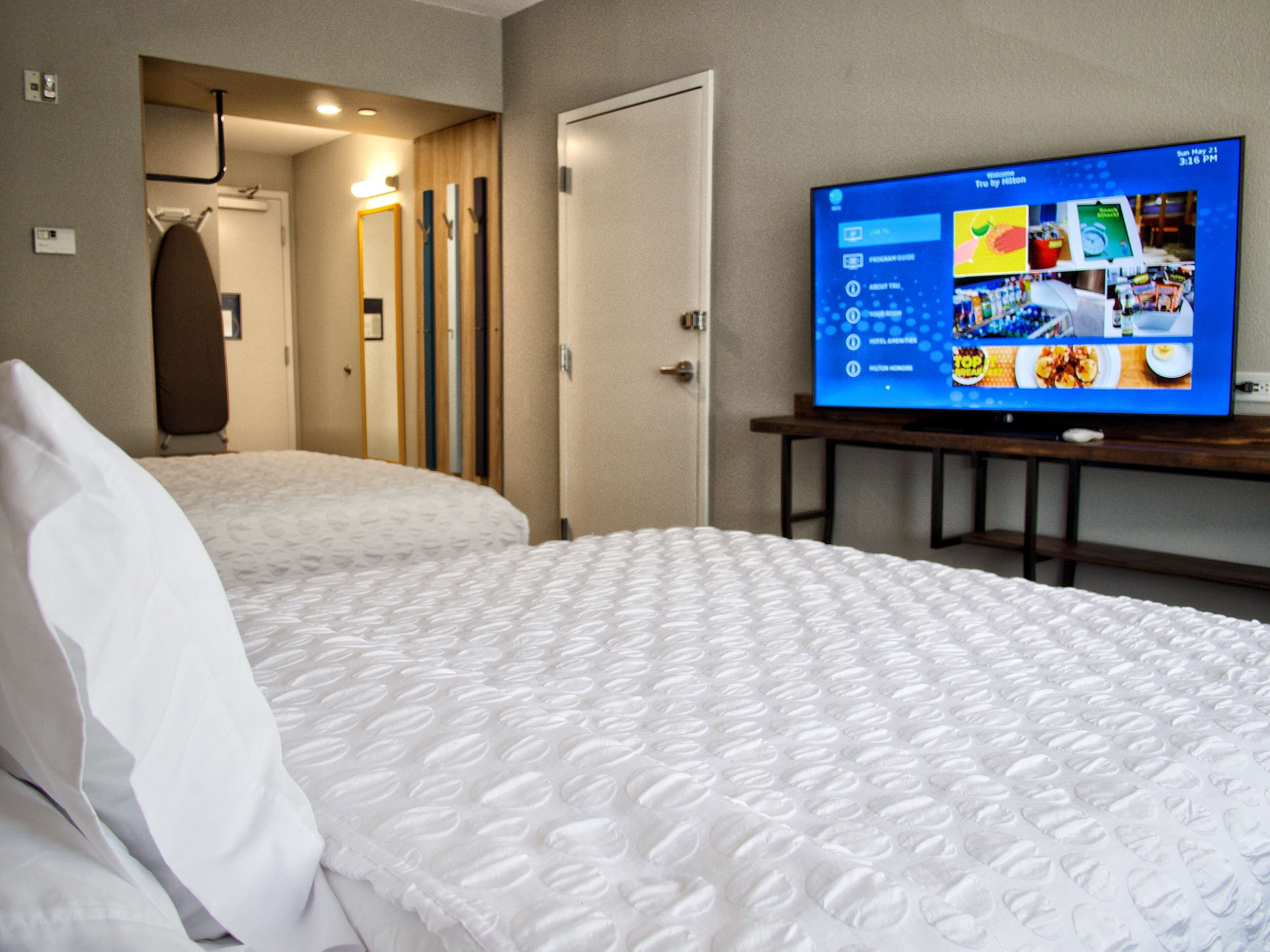 laptop workspace, blackout curtains, iron/ironing board, free wifi