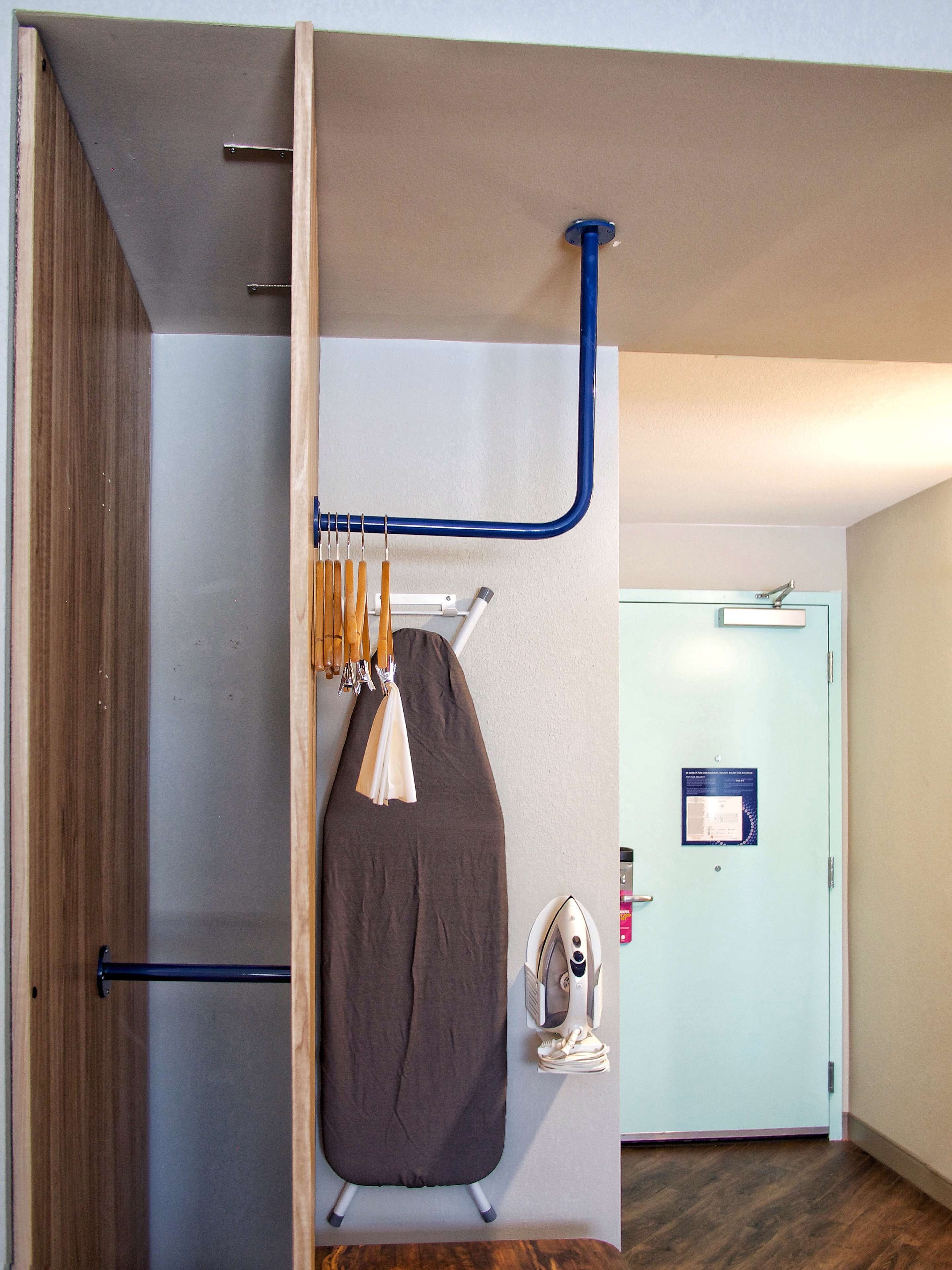 laptop workspace, blackout curtains, iron/ironing board, free wifi