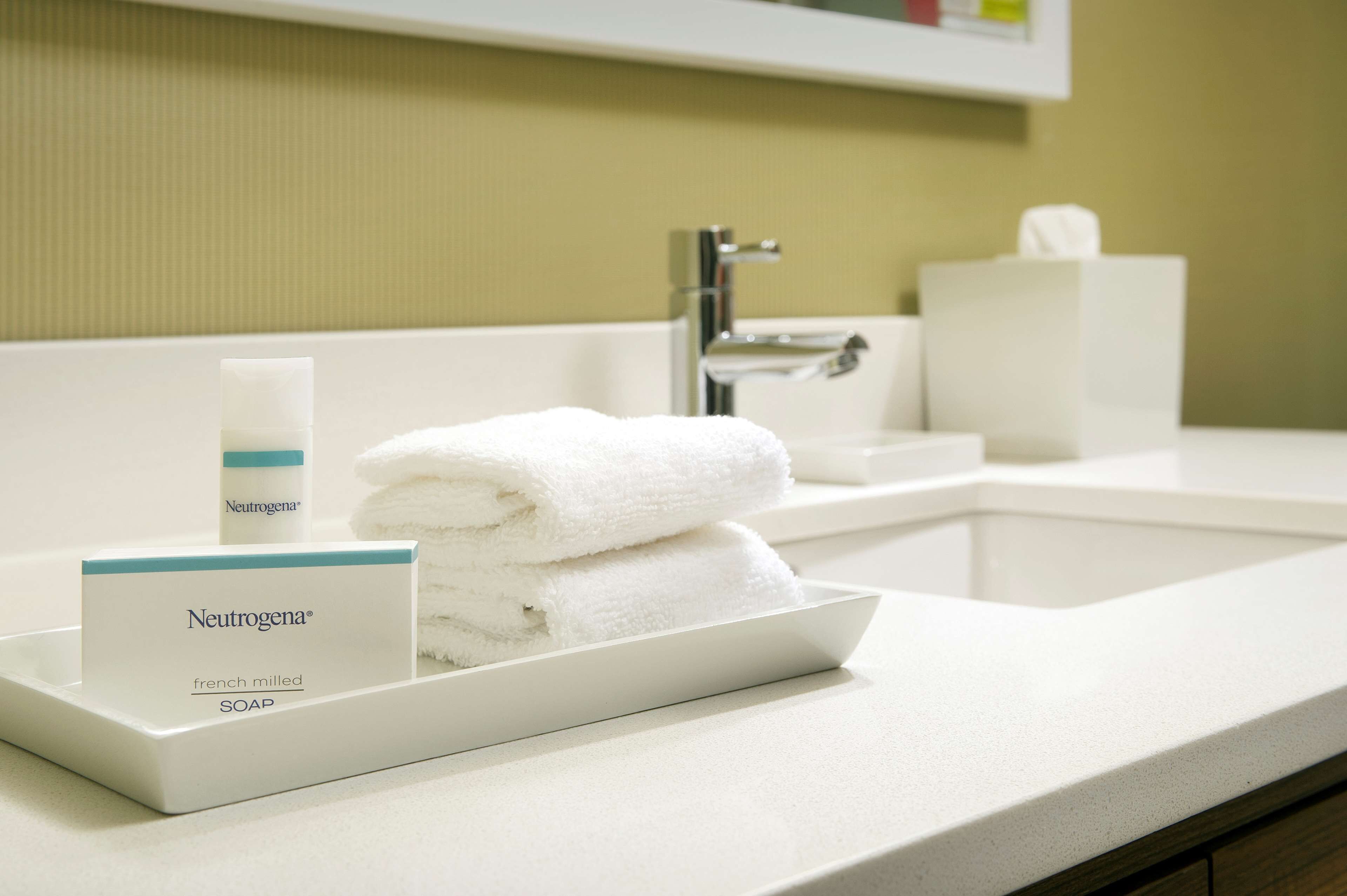 free toiletries, hair dryer, towels