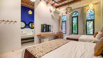 Gallery Quadruple Room | Individually furnished, desk, blackout drapes, soundproofing