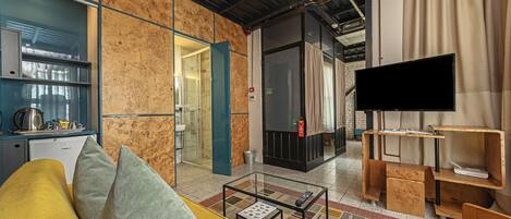 Suite de diseño | 1 dormitorio, ropa de cama de alta calidad, minibar y caja fuerte