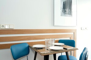 Fridge, microwave, stovetop, electric kettle