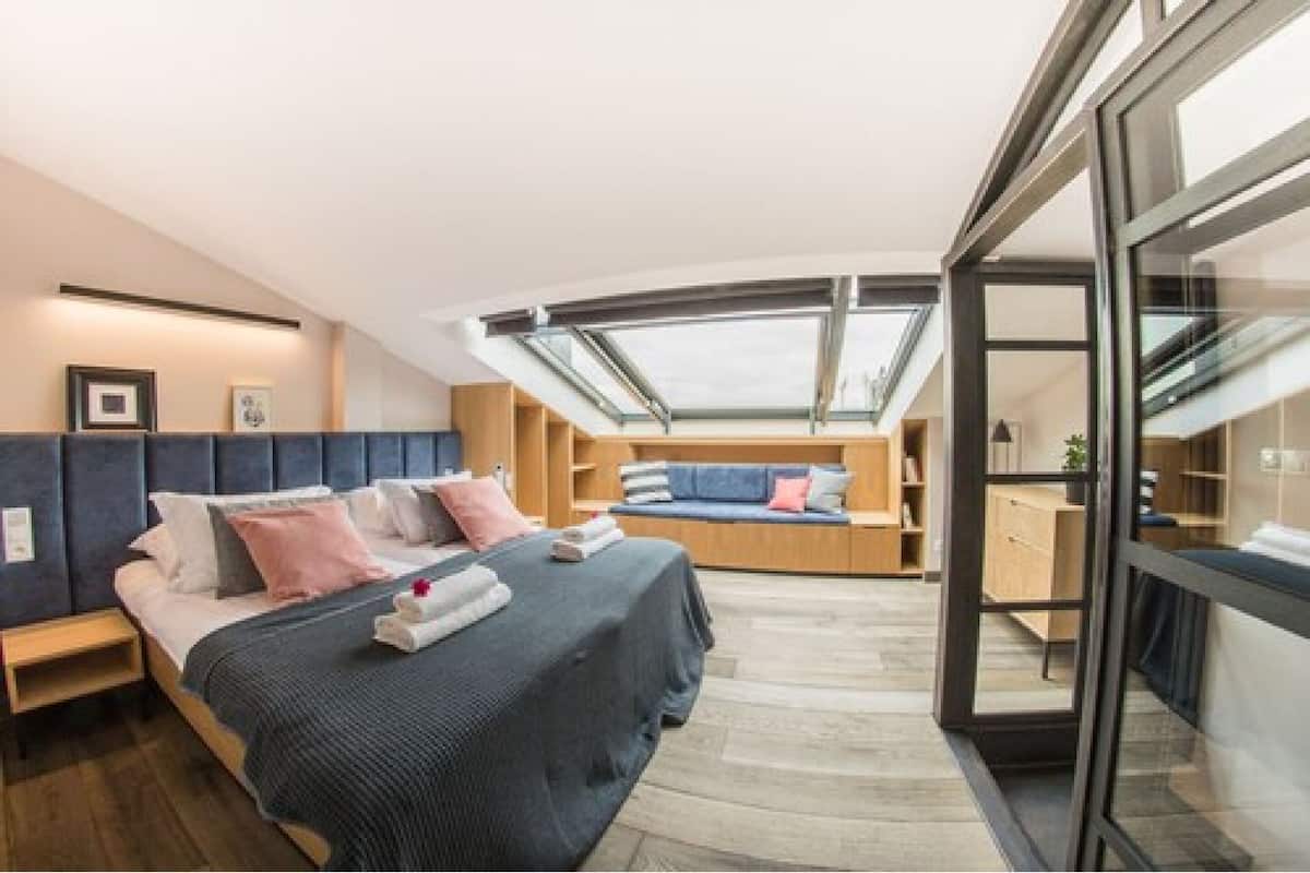 Apartamento superior, 1 quarto, lareira (Castle View; 19) | Roupas de cama de algodão egípcio, roupas de cama premium