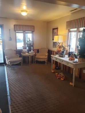 Fridge, microwave, coffee/tea maker