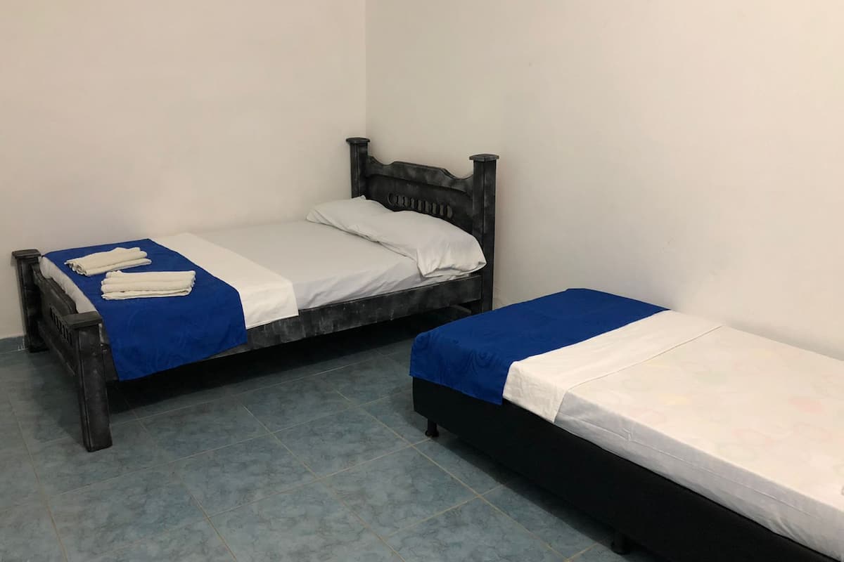 Chambre Triple, salle de bains privée, vue jardin