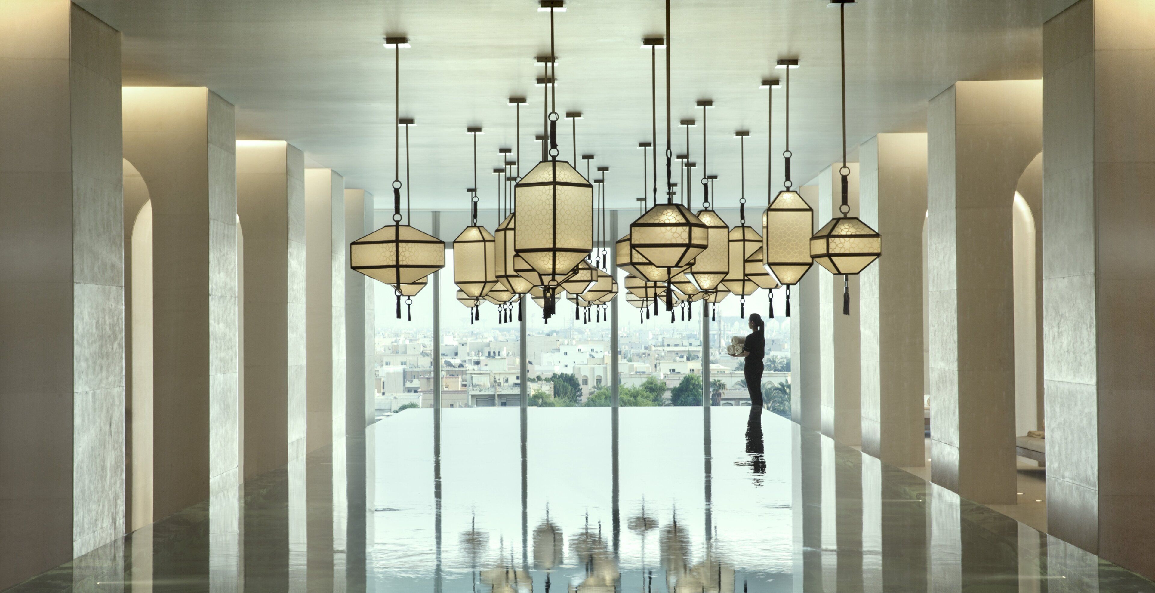 indoor pool, outdoor pool, pool loungers