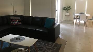 Flat-screen TV, DVD player