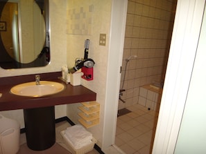 Suite, fumatori | Bagno | Doccia, set di cortesia gratuito, asciugacapelli, pantofole