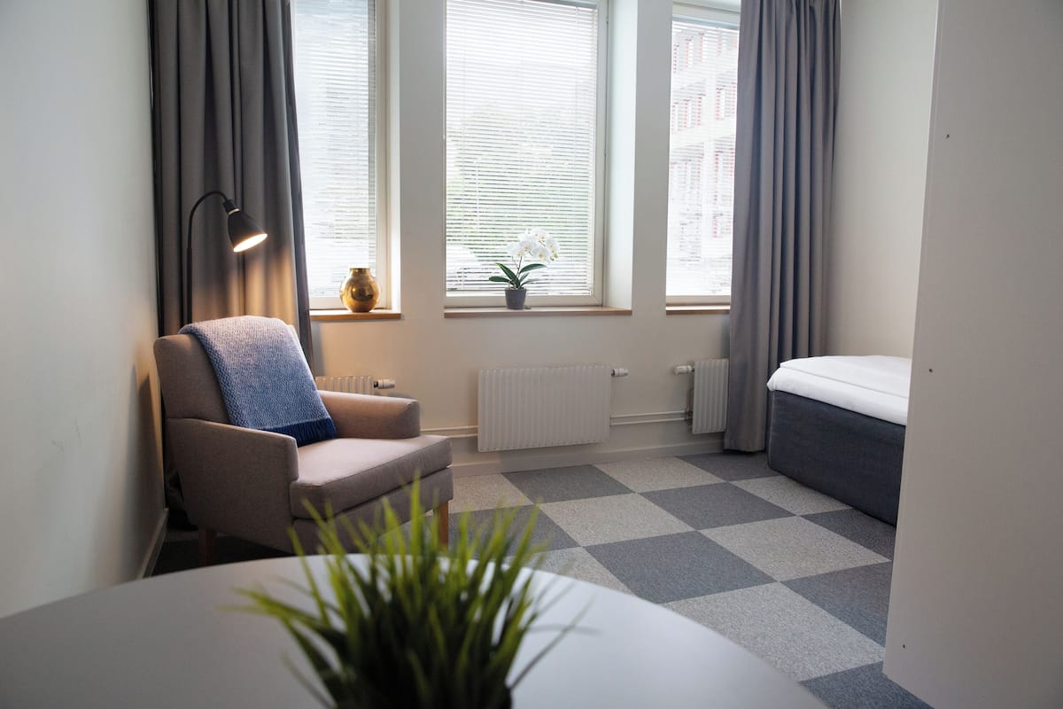 Studio | Silitysrauta/-lauta, ilmainen Wi-Fi, vuodevaatteet