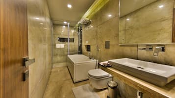 Free toiletries, hair dryer, bathrobes, slippers