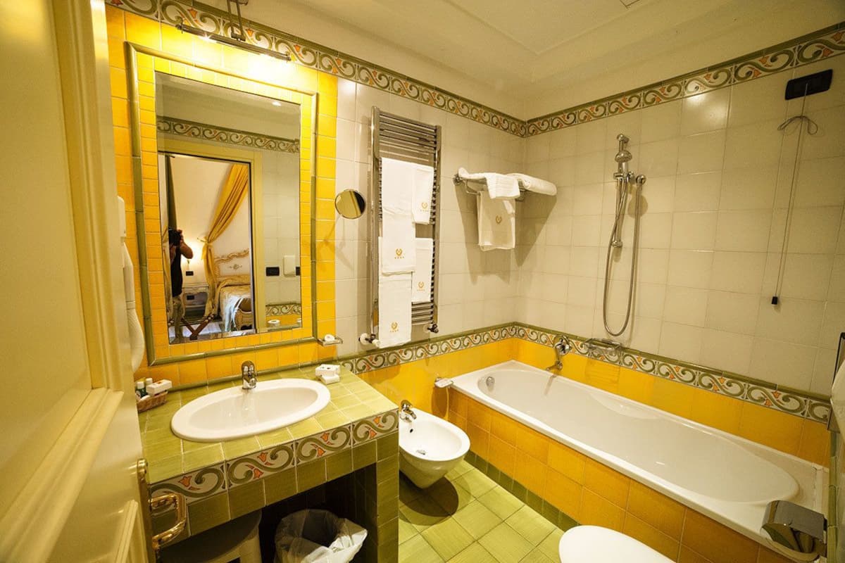 free toiletries, hair dryer, slippers, towels