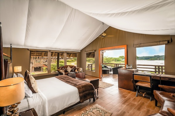 Superior Tent | In-room safe, desk, blackout curtains, bed sheets