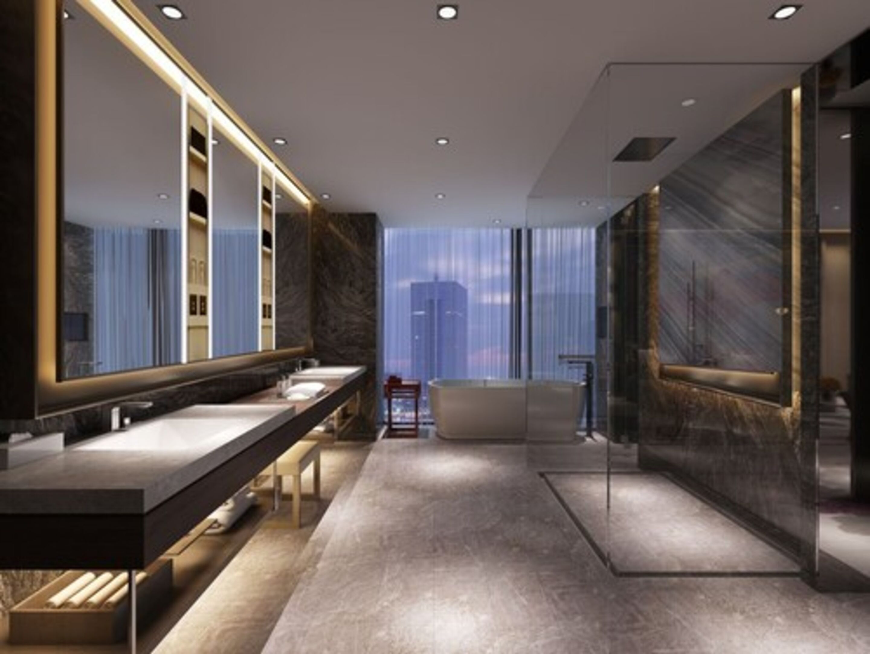 suite, 1 bedroom, club lounge access | bathroom | separate bathtub and shower, free toiletries, hair dryer, bathrobes